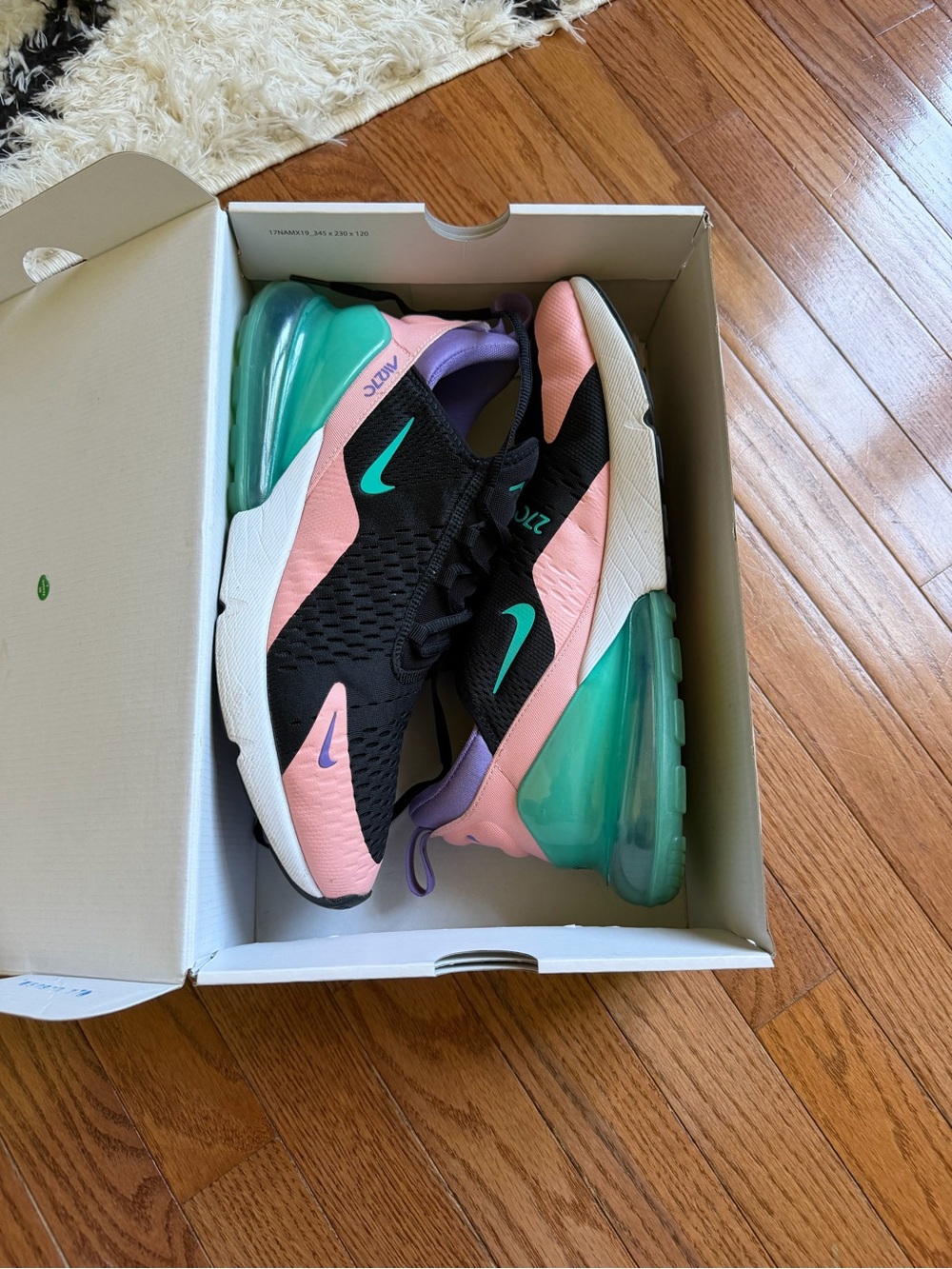 Nike Black Pink Teal Air Max 270 Sneakers